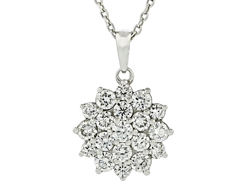 Prazana® Lab-Grown Diamonds 0.60ctw Lab-Grown Diamond Rhodium Over Sterling Silver Pendant, H SI1