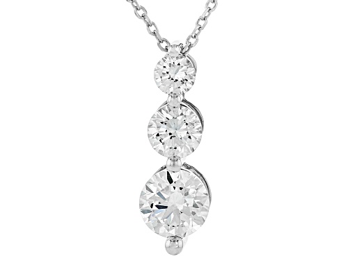 Prazana® Lab-Grown Diamonds 1.00ctw Lab-Grown Diamond Rhodium Over Silver Pendant, H SI1
