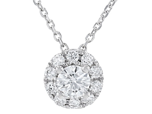 Prazana® Lab-Grown Diamonds 0.52ctw Lab-Grown Diamond Rhodium Over Sterling Silver Pendant, F SI2