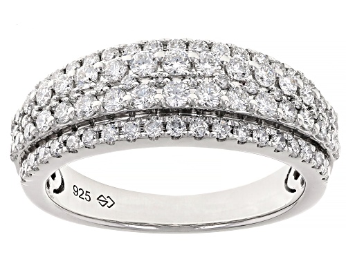 Prazana® Lab-Grown Diamonds 1.00ctw Lab-Grown Diamond Rhodium Over Sterling Silver Band Ring, F SI2 - Size 7