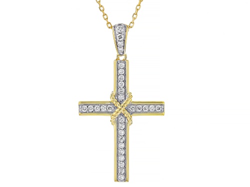 Prazana® Lab-Grown Diamonds 0.30ctw Lab-Grown Diamond 18k Yellow Gold Over Silver Pendant, G-H SI