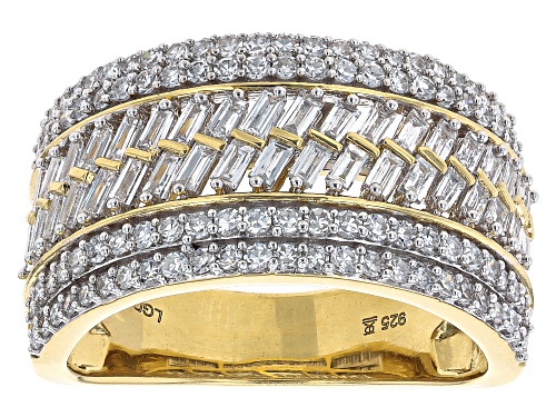 Prazana® Lab-Grown Diamonds 1.25ctw Lab-Grown Diamond 14k Yellow Gold Over Silver Ring, H SI - Size 8