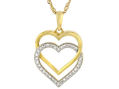 Prazana® Lab-Grown Diamonds 0.33ctw Lab-Grown Diamond 14k Gold Over Sterling Silver Pendant, H SI