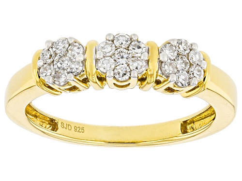 Prazana® Lab-Grown Diamonds 0.35ctw Lab-Grown Diamond 14k Yellow Gold Over Silver Cluster Ring, H SI - Size 9