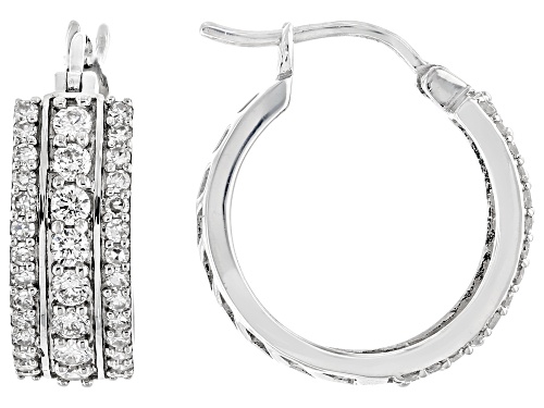 Prazana® Lab-Grown Diamonds 1.25ctw Lab-Grown Diamond Rhodium Over Sterling Silver Earrings, H SI