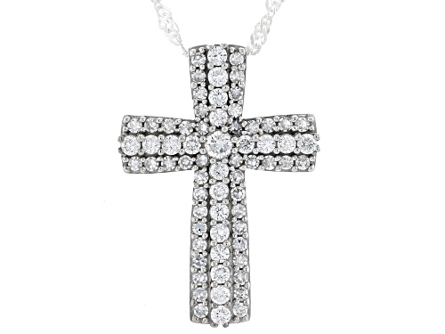 Prazana® Lab Grown Diamonds 0.90ctw Lab-Grown Diamond Rhodium Over Sterling Silver Pendant, H SI