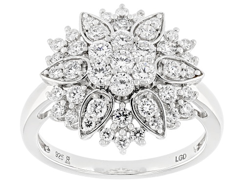 Prazana® Lab-Grown Diamonds 1.00ctw White Diamond Rhodium Over Sterling Silver Ring, H SI - Size 7