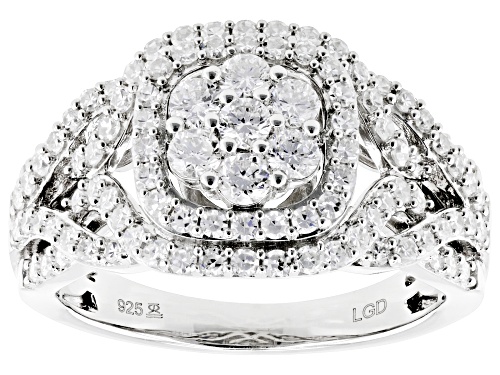 Prazana® Lab-Grown Diamonds 1.00ctw White Lab-Grown Diamond Rhodium Over Sterling Silver Ring, H SI - Size 6