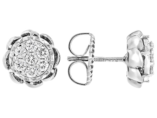 Prazana® Lab-Grown Diamonds 0.50ctw Lab-Grown Diamond Rhodium Over Sterling Silver Studs, H SI