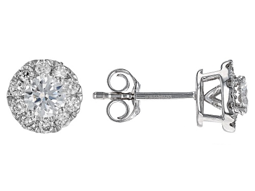 Prazana® Lab-Grown Diamonds 1.00ctw White Diamond Rhodium Over Sterling Silver Earrings, H SI1