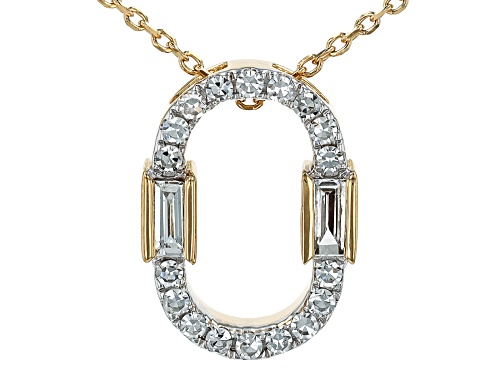 Prazana® Lab-Grown Diamonds 0.20ctw Lab-Grown Diamond 14k Gold Over Sterling Silver Necklace, H SI - Size 18