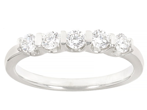 Prazana® Lab-Grown Diamonds 0.50ctw Lab-Grown Diamond Rhodium Over Silver Band Ring, H SI1 - Size 7