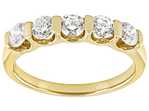 Prazana® Lab-Grown Diamonds 1.00ctw White Diamond 14k Yellow Gold Over Silver Band Ring, H SI1 - Size 7
