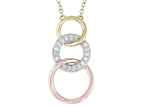 Prazana® Lab-Grown Diamonds 0.20ctw Lab-Grown Diamond Rhodium & 18k Gold Over Silver Necklace, H SI - Size 19