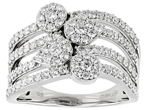 Prazana® Lab-Grown Diamonds 1.00ctw White Lab-Grown Diamond Rhodium Over Sterling Silver Ring, H SI - Size 8