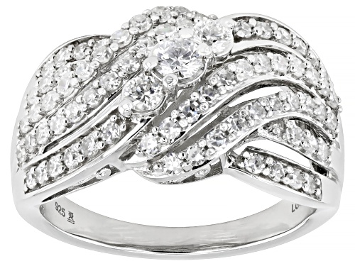 Prazana® Lab-Grown Diamonds 1.00ctw White Diamond Rhodium Over Sterling Silver Ring, H SI - Size 6