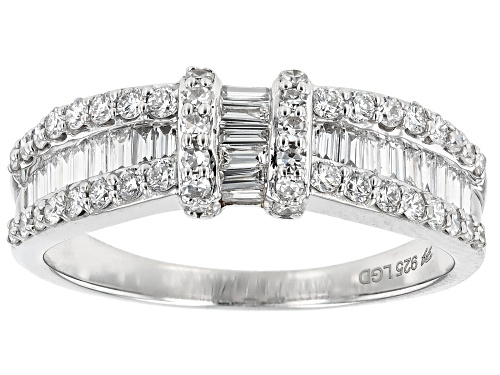 Prazana® Lab-Grown Diamonds 0.75ctw White Lab-Grown Diamond Rhodium Over Sterling Silver Ring, H SI1 - Size 7