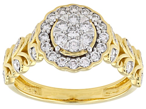 Prazana® Lab-Grown Diamonds 0.75ctw White Diamond 14k Yellow Gold Over Silver Ring, H SI - Size 7