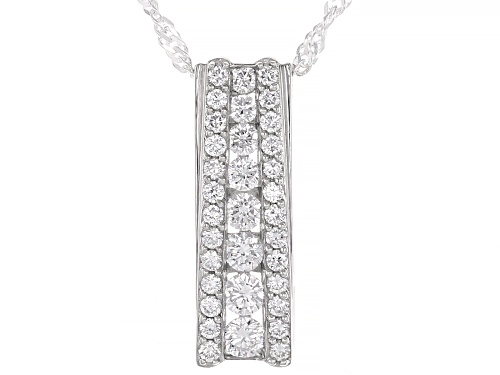 Prazana® Lab-Grown Diamonds 0.65ctw Lab-Grown Diamond Rhodium Over Sterling Silver Pendant, H SI
