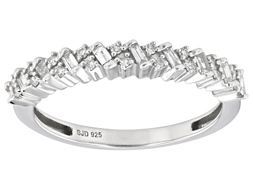 Prazana® Lab-Grown Diamonds 0.20ctw Lab-Grown Diamond Rhodium Over Sterling Silver Band Ring, H SI - Size 7