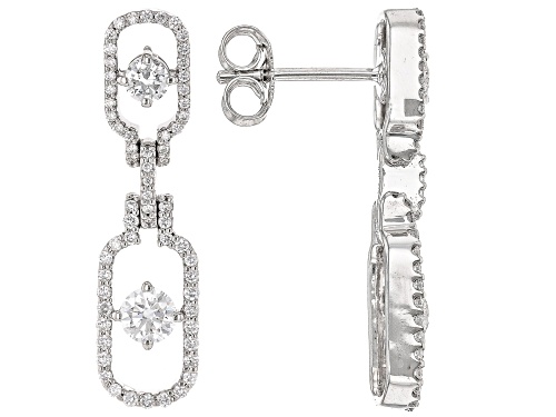 Prazana® Lab-Grown Diamonds 1.00ctw Lab-Grown Diamond Rhodium Over Sterling Silver Earrings, F VS2