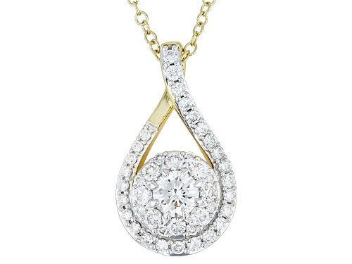 Prazana® Lab-Grown Diamonds 1.00ctw White Diamond 14k Yellow Gold Over Silver Pendant, G SI