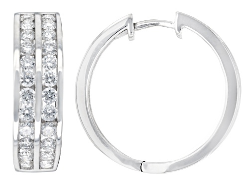 Prazana® Lab-Grown Diamonds 2.00ctw Lab-Grown Diamond Rhodium Over Sterling Silver Earrings, F SI