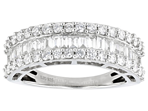 Prazana® Lab-Grown Diamonds 1.25ctw Lab-Grown Diamond Rhodium Over Sterling Silver Band Ring, H SI - Size 7