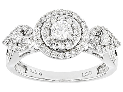 Prazana® Lab-Grown Diamonds 0.75ctw White Diamond Rhodium Over Sterling Silver Ring, G SI - Size 8