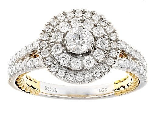 Prazana® Lab-Grown Diamonds 1.00ctw White Diamond Rhodium And 14k Gold Over Silver Ring, G SI - Size 6