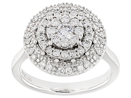 Prazana® Lab-Grown Diamonds 0.75ctw White Diamond Rhodium Over Sterling Silver Ring, G SI - Size 6