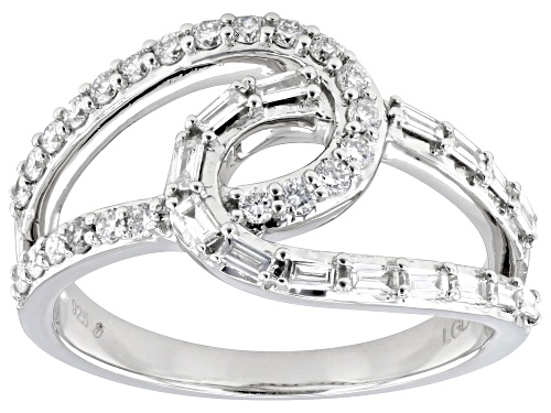 Prazana® Lab-Grown Diamonds 0.50ctw White Diamond Rhodium Over Sterling Silver Ring, G-H SI - Size 8