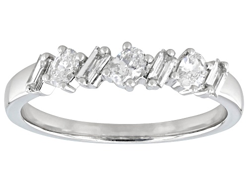 Prazana® Lab-Grown Diamonds 0.40ctw White Diamond Rhodium Over Sterling Silver Ring, G-H SI - Size 8