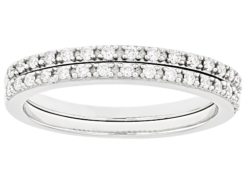 Prazana® Lab-Grown Diamonds 0.25ctw White Diamond Rhodium Over Silver Set of 2 Band Rings, H SI - Size 9