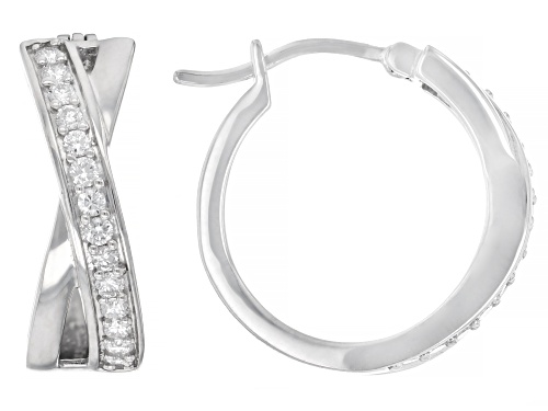 Prazana® Lab-Grown Diamonds 0.50ctw White Diamond Rhodium Over Sterling Silver Earrings, H SI
