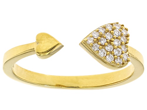 Prazana® Lab-Grown Diamonds 0.13ctw White Diamond 14k Yellow Gold Over Silver Heart Ring, H SI - Size 7