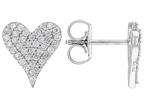 Prazana® Lab-Grown Diamonds 0.55ctw White Diamond Rhodium Over Sterling Silver Earrings, H SI
