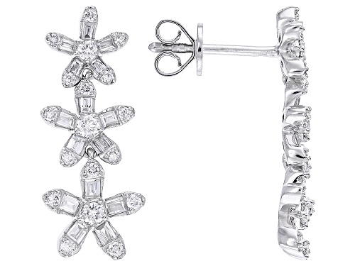 Prazana® Lab-Grown Diamonds 0.70ctw White Diamond Rhodium Over Sterling Silver Earrings, H SI