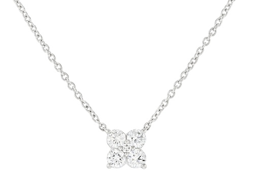 Prazana® Lab-Grown Diamonds 0.60ctw White Diamond Rhodium Over Sterling Silver Necklace, H SI - Size 19