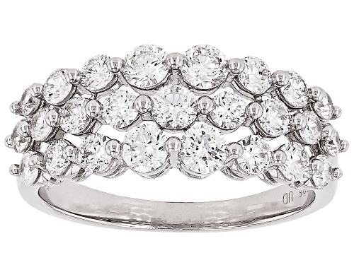 Prazana® Lab-Grown Diamonds 1.50ctw White Diamond Rhodium Over Sterling Silver Band Ring, H SI - Size 6