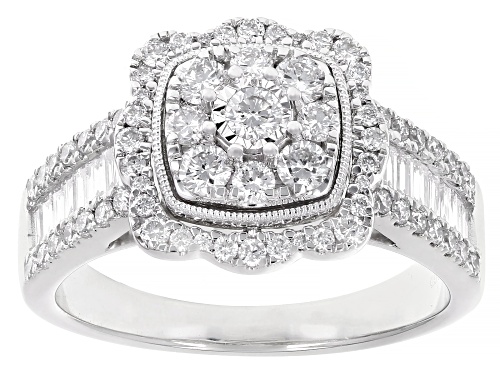 Prazana® Lab-Grown Diamonds 1.00ctw White Diamond Rhodium Over Sterling Silver Ring, H SI - Size 7