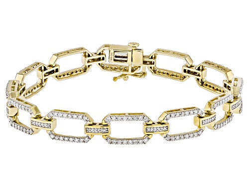 Prazana® Lab-Grown Diamonds 2.00ctw White Diamond 14k Yellow Gold Over Silver Bracelet, H SI - Size 7.5