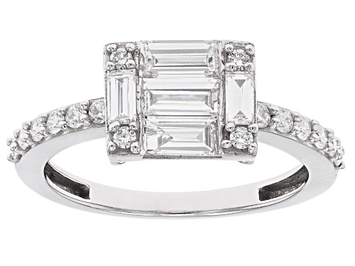 Prazana® Lab-Grown Diamonds 1.00ctw White Diamond Rhodium Over Sterling Silver Ring, H SI - Size 7