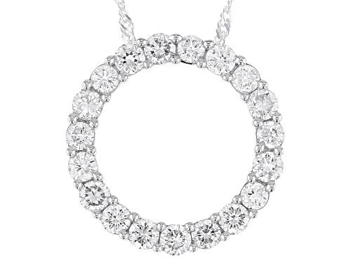 Prazana® Lab-Grown Diamonds 1.90ctw White Diamond Rhodium Over Silver Slide Pendant, H SI