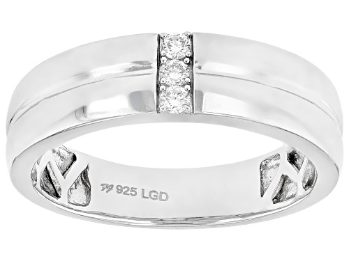 Prazana® Lab-Grown Diamonds 0.10ctw White Diamond Rhodium Over Sterling Silver Mens Ring, H SI - Size 11