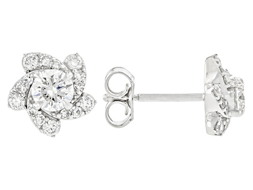 Prazana® Lab-Grown Diamonds 1.00ctw White Diamond Rhodium Over Sterling Silver Earrings, H SI
