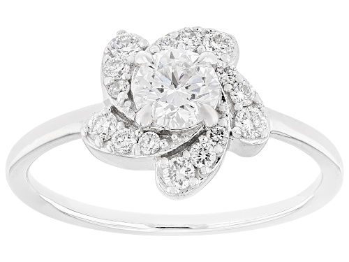 Prazana® Lab-Grown Diamonds 0.75ctw White Diamond Rhodium Over Sterling Silver Ring, H SI - Size 7