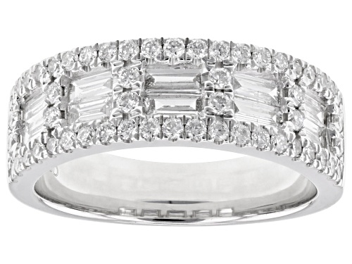 Prazana® Lab-Grown Diamonds 1.00ctw White Diamond Rhodium Over Sterling Silver Ring, H SI - Size 8