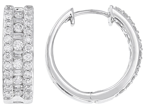 Prazana® Lab-Grown Diamonds 1.00ctw White Diamond Rhodium Over Sterling Silver Earrings, H SI