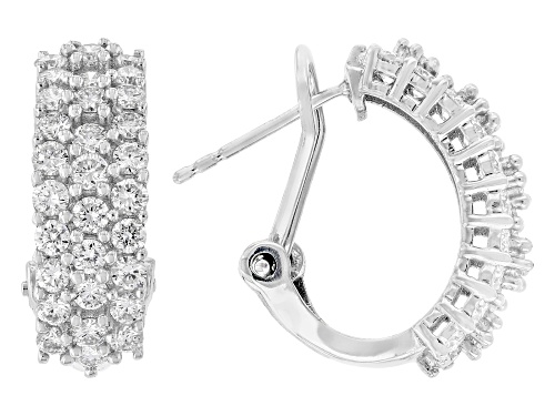 Prazana® Lab-Grown Diamonds 1.65ctw White Diamond Rhodium Over Sterling Silver Earrings, H SI